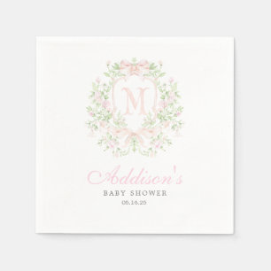 Servilleta De Papel Invitación de baby shower con escudo elegante