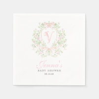 Invitación de baby shower con escudo elegante