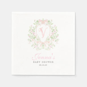 Servilleta De Papel Invitación de baby shower con escudo elegante