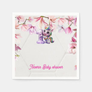 Servilleta De Papel Invitación de Baby Shower con Unicornio