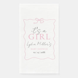 Servilleta De Papel Invitación de Baby Shower de color rosa, Baby Show