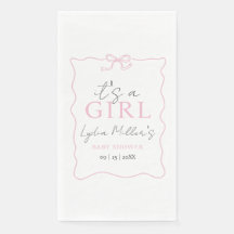 Invitación de baby shower de lazo rosa, baby showe