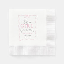 Invitación de baby shower de lazo rosa, Baby Showe