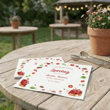 Invitación de baby shower de mariquita del jardín