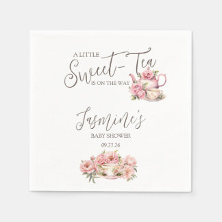 Servilleta De Papel Invitación de baby shower de té para niña dulce