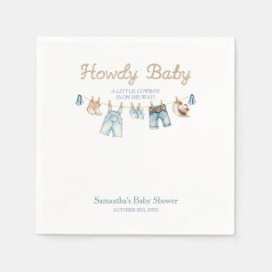 Servilleta De Papel Invitación de Baby Shower de Vaquero Bebé 'Howdy B