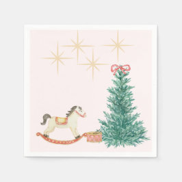 Servilleta De Papel Invitación de Baby Shower navideña vintage