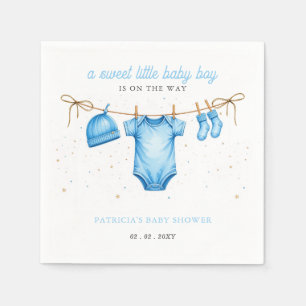 Servilleta De Papel invitación de baby shower niño ropa tendida presup