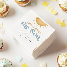 Servilleta De Papel Invitación de Baby Shower Retro Sunshine Boy