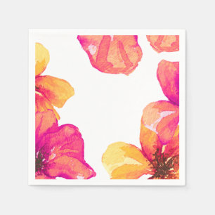 Servilleta De Papel Invitación de boda floral de hibisco rosa