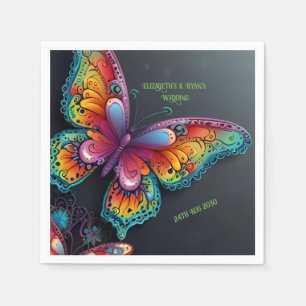 Servilleta De Papel Invitación de Boda Romántica de Mariposa Caprichos