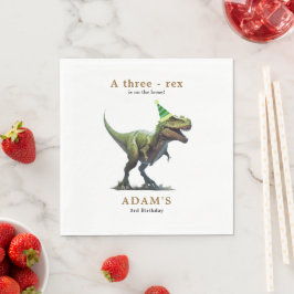 Servilleta De Papel Invitación de cumpleaños de dinosaurio, cumpleaños