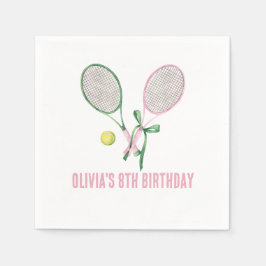 Servilleta De Papel Invitación de cumpleaños de tenis a cuadros preppy