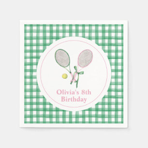 Servilleta De Papel Invitación de cumpleaños de Tennis preppy plapot