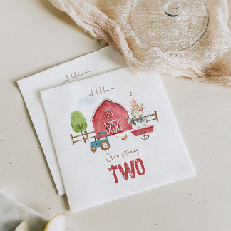 Servilleta De Papel Invitación de cumpleaños en la granja