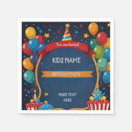 Servilleta De Papel Invitación de cumpleaños feliz