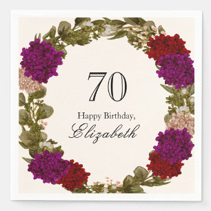 Servilleta De Papel Invitación de cumpleaños número 70 para mujer con