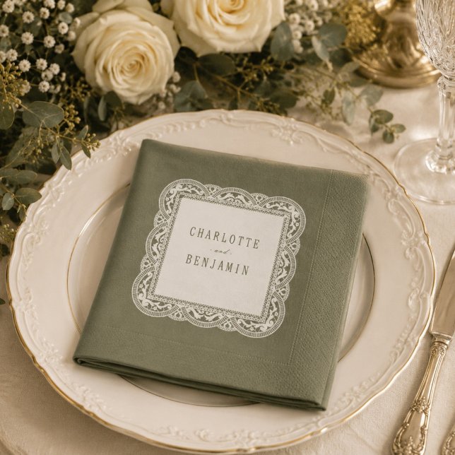 Servilleta De Papel Invitación de Despedida de Soltera de Encaje Flora (Subido por el creador)