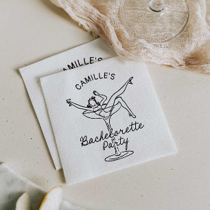 Servilleta De Papel Invitación de despedida de soltera Retro Champagne
