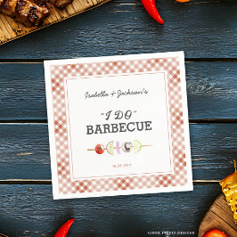 Servilleta De Papel Invitación de ducha de boda de barbacoa I DO