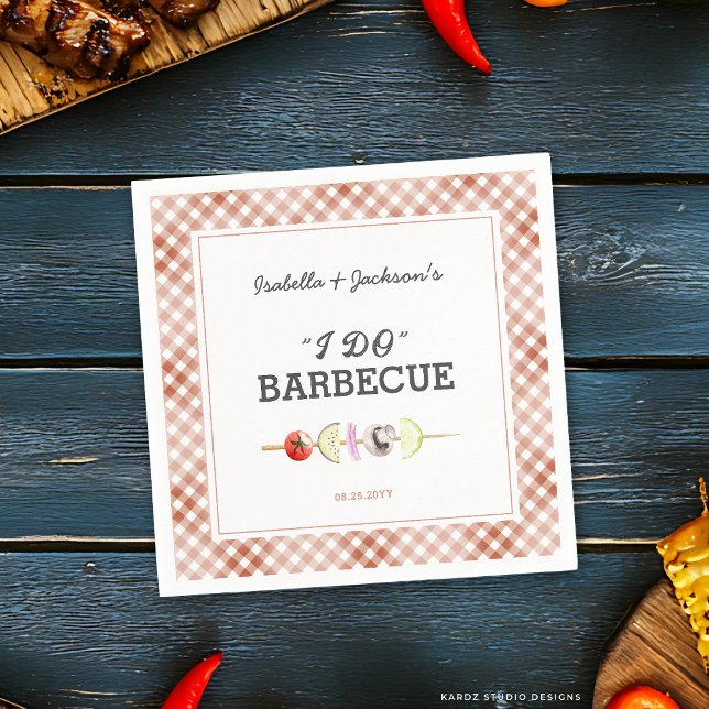 Servilleta De Papel Invitación de ducha de boda de barbacoa I DO (Subido por el creador)