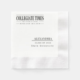 Servilleta De Papel Invitación de graduación de periódico personalizad