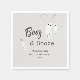Servilleta De Papel Invitación de Halloween para adultos Boos & Booze 