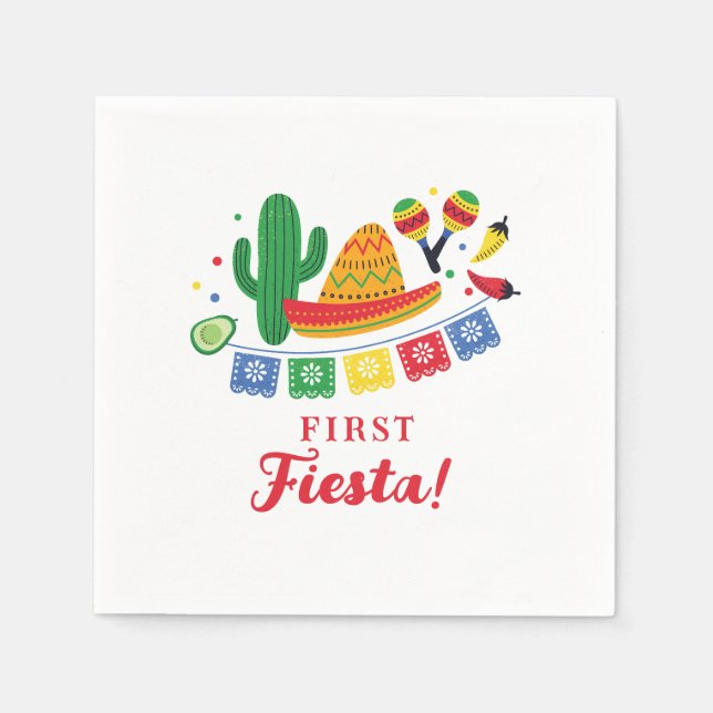 Servilleta De Papel Invitación de primer cumpleaños al tema de la Fies (Anverso)