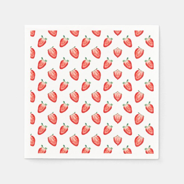 Servilleta De Papel Invitación de primer cumpleaños de fresa Berry (Anverso)