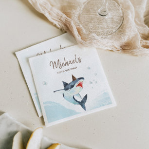 Servilleta De Papel Invitación de Tiburón Jaw-Some