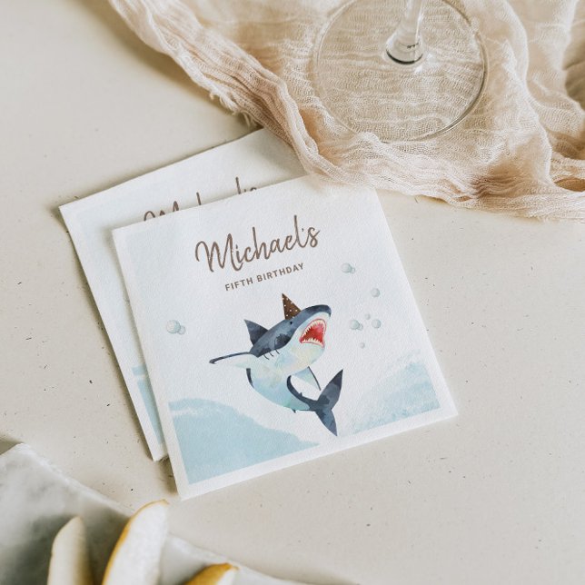 Servilleta De Papel Invitación de Tiburón Jaw-Some (Subido por el creador)