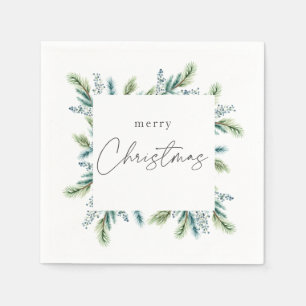 Servilleta De Papel Invitación del partido navidad Boho Spruce y Fir