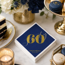 Invitación elegante de cumpleaños número 60 azul y
