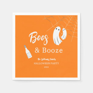 Servilleta De Papel Invitación naranja de Halloween para adultos Boos