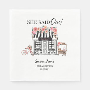 Servilleta De Papel invitación para despedida de soltera en París, Ell
