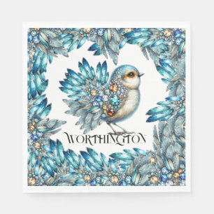 Servilleta De Papel Invitación temática de pájaros con brillo precioso