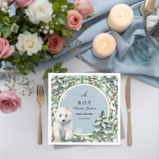 Servilleta De Papel invitaciones a la ducha de bebé en invierno