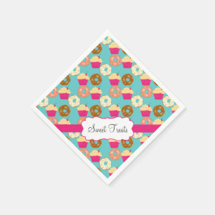 Servilleta De Papel Invitaciones, anillos de espuma y magdalenas