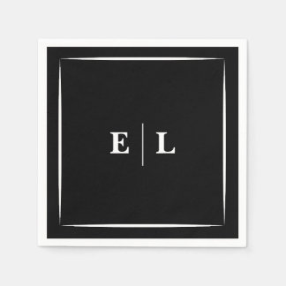 Servilleta De Papel Invitado de Boda Personalizado Minimalista en Blan