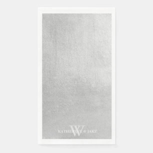 Servilleta De Papel Invitado de nombres personalizados de plata metáli