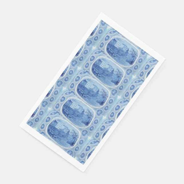 Servilleta De Papel Invitado de papel de tocador azul brillante pintad (Esquina)