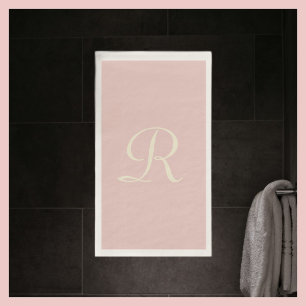Servilleta De Papel Invitado de papel monogramado rosa pálido y crema