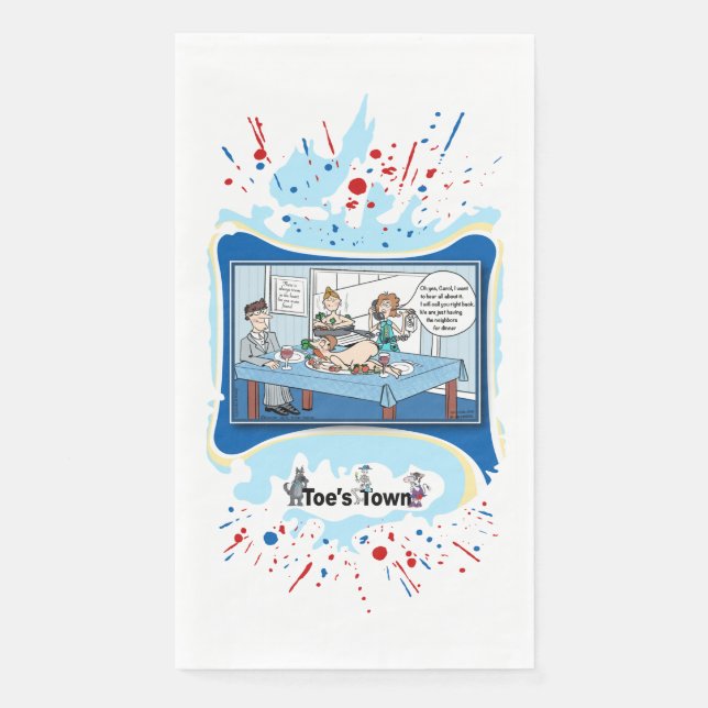 Servilleta De Papel Invitados Para Cenar | Invitación De Fiesta (Anverso)