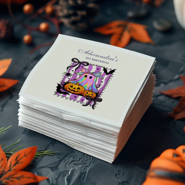Servilleta De Papel Iridescent Ghost Coquette Bow Spooky One (Subido por el creador)