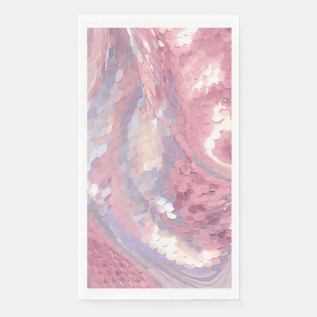 Servilleta De Papel Iridescent Pink and Purple Sequin (Anverso)