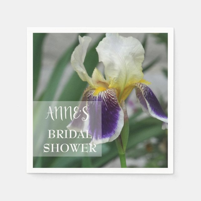 Servilleta De Papel Iris Flower Bridal Shower Papeles Napkins (Anverso)