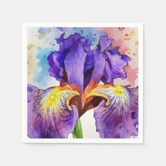 Servilleta De Papel Iris morado en acuarela
