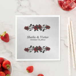 Servilleta De Papel Iron Gates Boda gótico de la rosa roja gótica