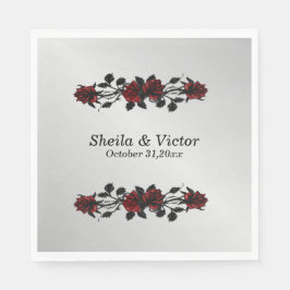 Servilleta De Papel Iron Gates Boda gótico de la rosa roja gótica