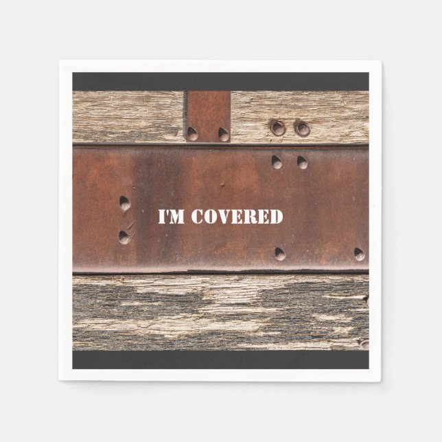 Servilleta De Papel Iron Wood fuerte man look (Anverso)